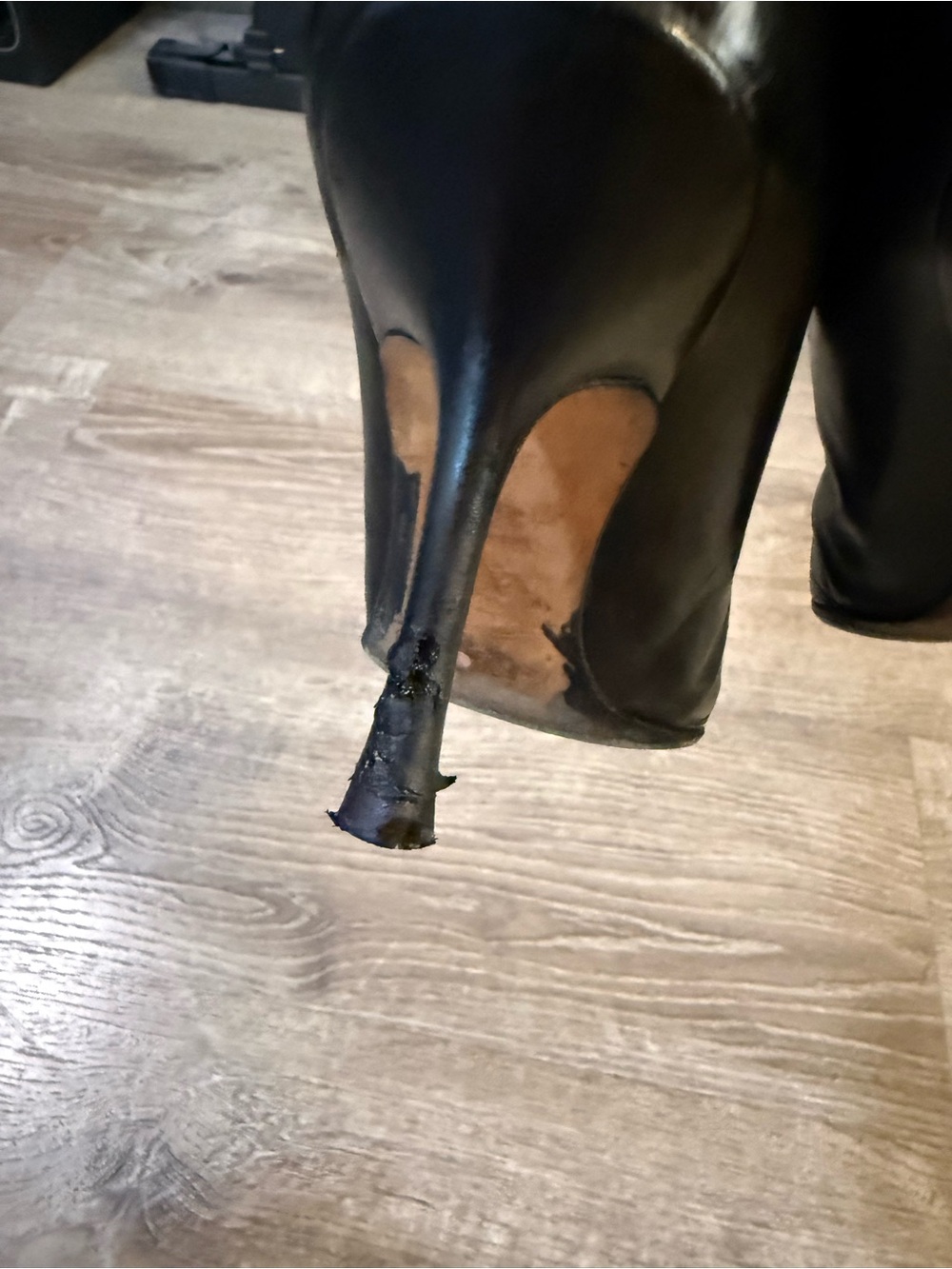 Vintage Jimmy Choo Peony Black Leather Pointed Toe Knee High Heeled Boots - Picture 12 of 16
